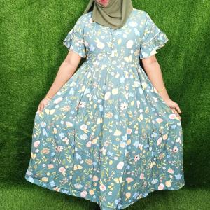 Green printed vacation style nighty
