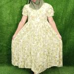 Yellow green print vacation style nighty