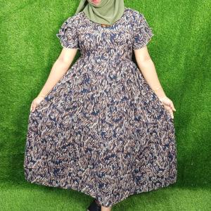 Navy blue printed vacation style nighty