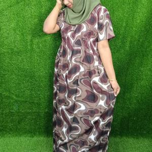 Marble print brown frock style nighty
