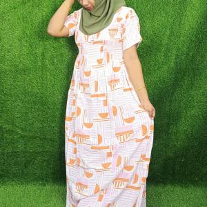 White with orange colour frock style nighty