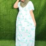 Ice blue with with white colour frock style nighty
