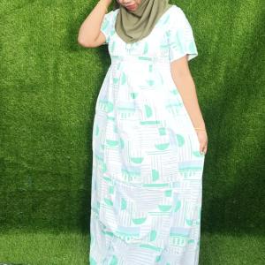 Ice blue with with white colour frock style nighty