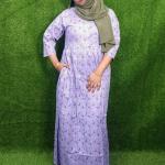 Lavender colour printed cotton gown nighty