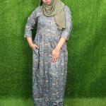 Ash colour print cotton gown nighty