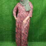 Brown mango print cotton gown nighty