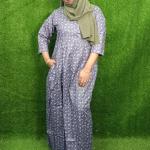 Ash colour print cotton gown nighty