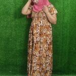 Brown floral frock style nighty