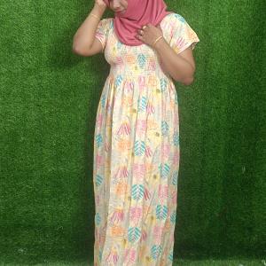 Pastel cream color frock style nighgty