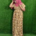 Brown colour printed frock style nighty