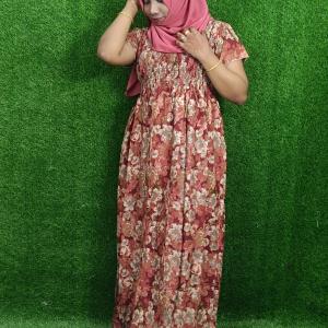 Brown floral frock style nighty